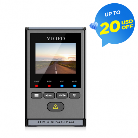 VIOFO A119 Mini 2K 1440P 30FPS Built-in 5GHz Wi-Fi and GPS Logger Quad HD Dashcam